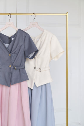 Asymmetrical Belted Docking Dress