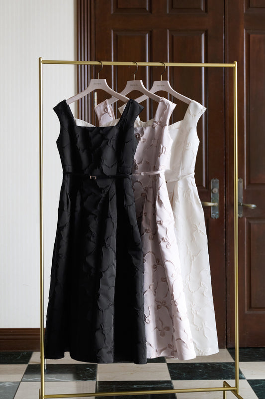 【ecru/ beige pink】【7月上旬発送】Le Lien Jacquard Dress