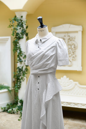 Striped Asymmetrical Shirt Dress