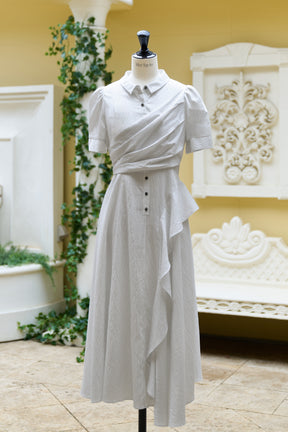 Striped Asymmetrical Shirt Dress