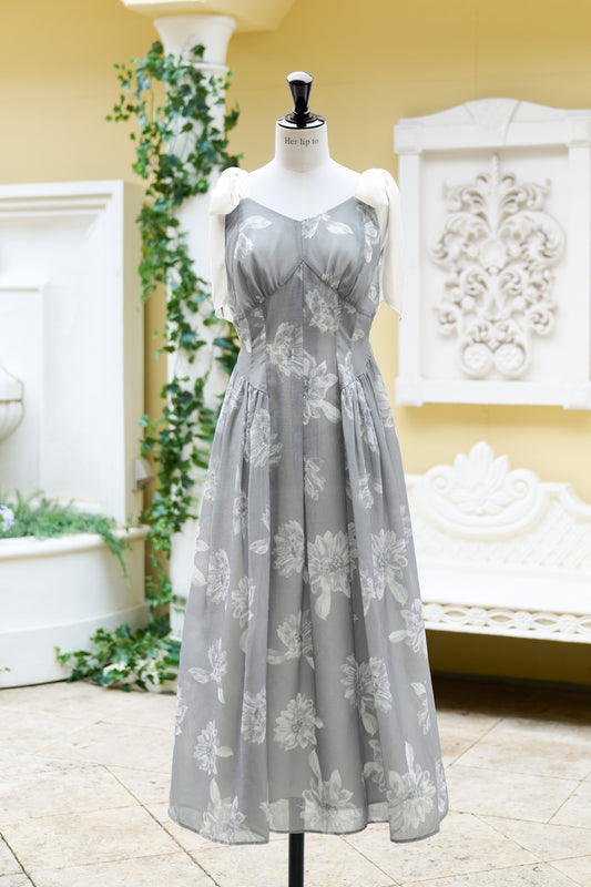 【5月中旬発送】【新色】Sunflower-Printed Midi Dress