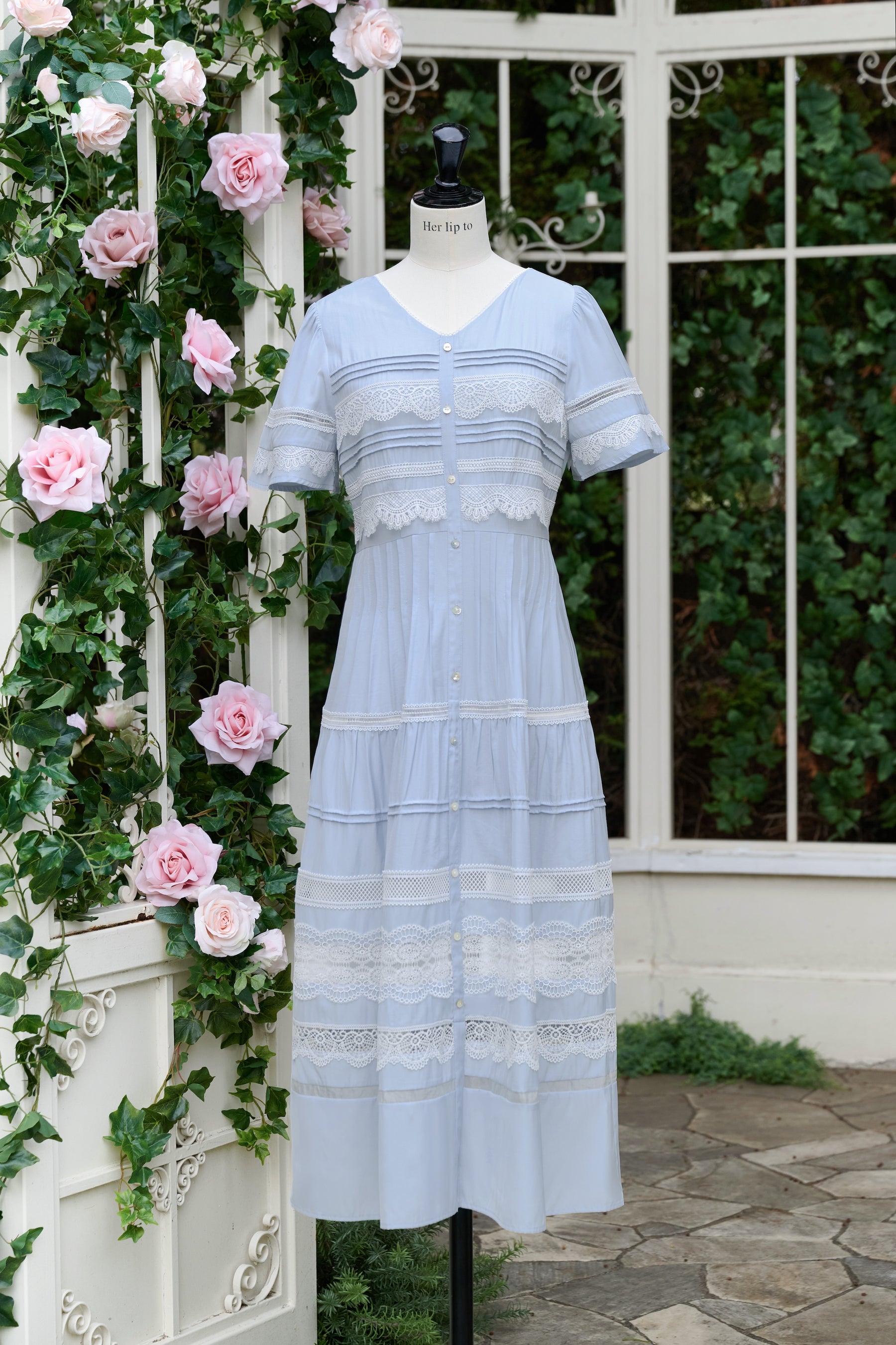 Clair Pintuck Lace Dress