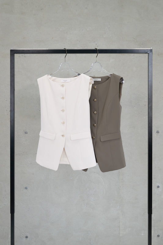［Essentia］Gold Button Vest