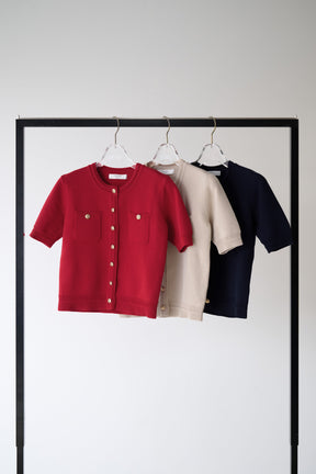 ［Essentia］Gold Button Knit Cardigan