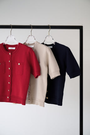 ［Essentia］Gold Button Knit Cardigan