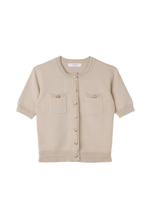 ［Essentia］Gold Button Knit Cardigan