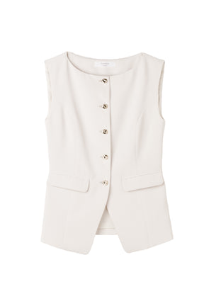 【7月下旬発送】［Essentia］Gold Button Vest
