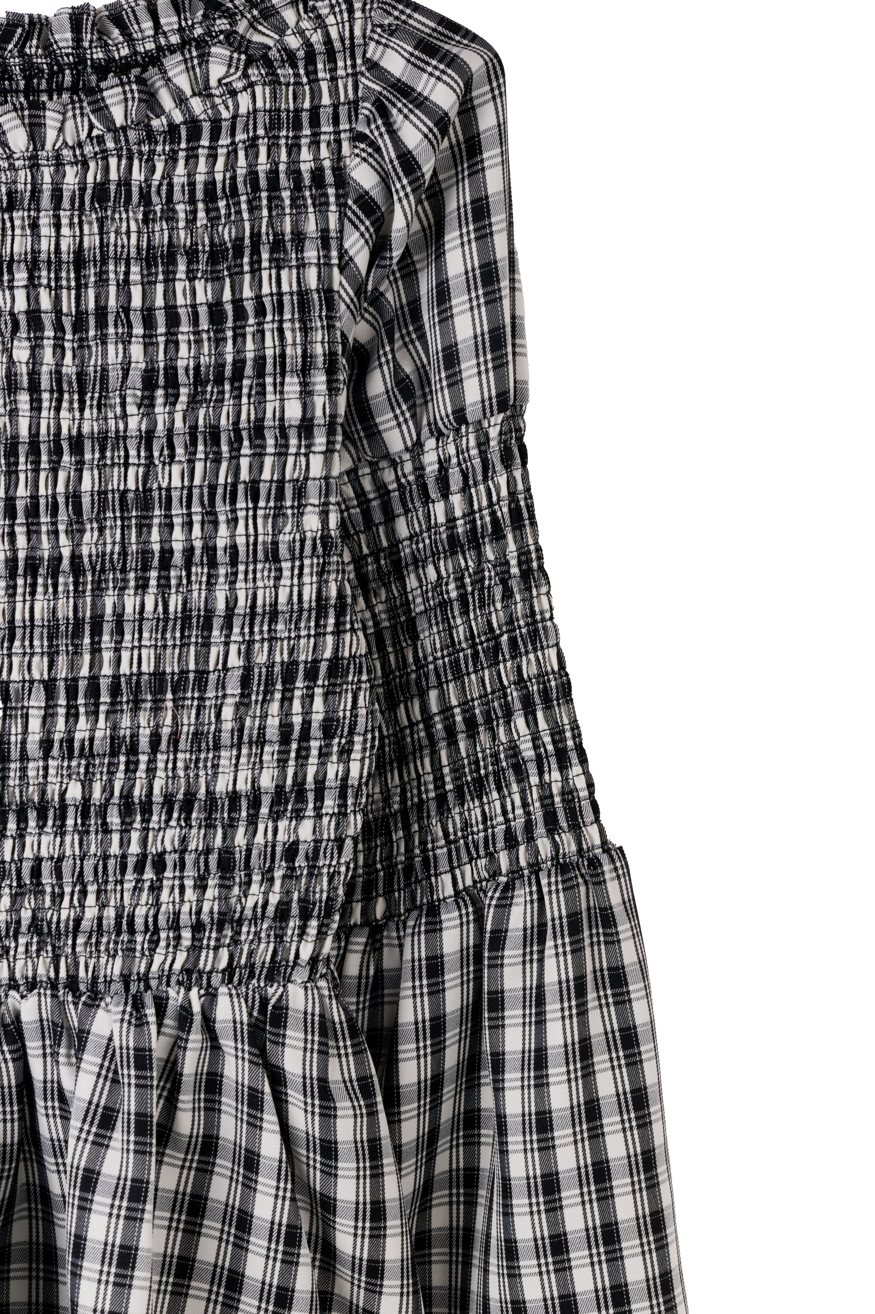 ［Essentia］【新色】Checked Flared Peplum Top