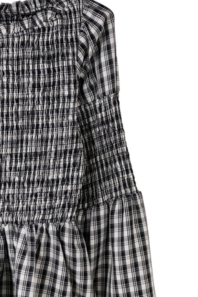 ［Essentia］【新色】Checked Flared Peplum Top