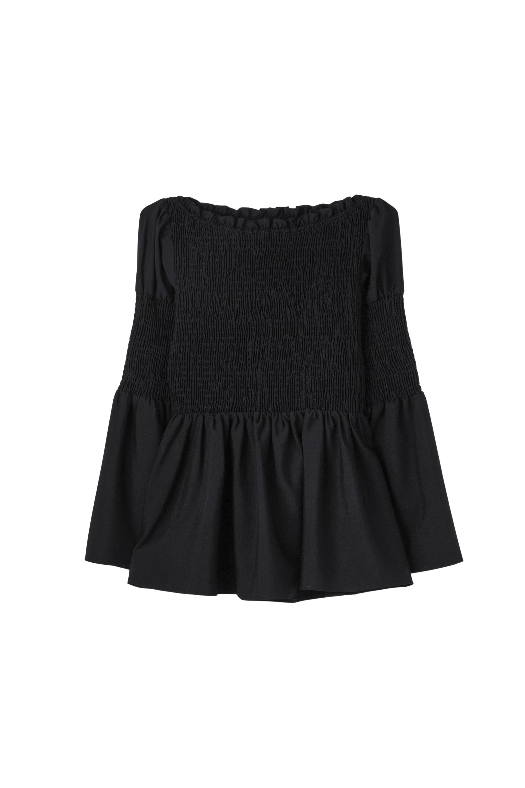［Essentia］【新色】Checked Flared Peplum Top