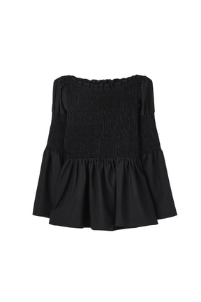 ［Essentia］【新色】Checked Flared Peplum Top