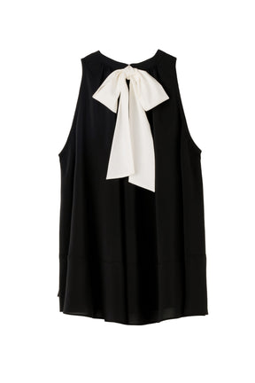 ［Essentia］Back Ribbon Chiffon Top