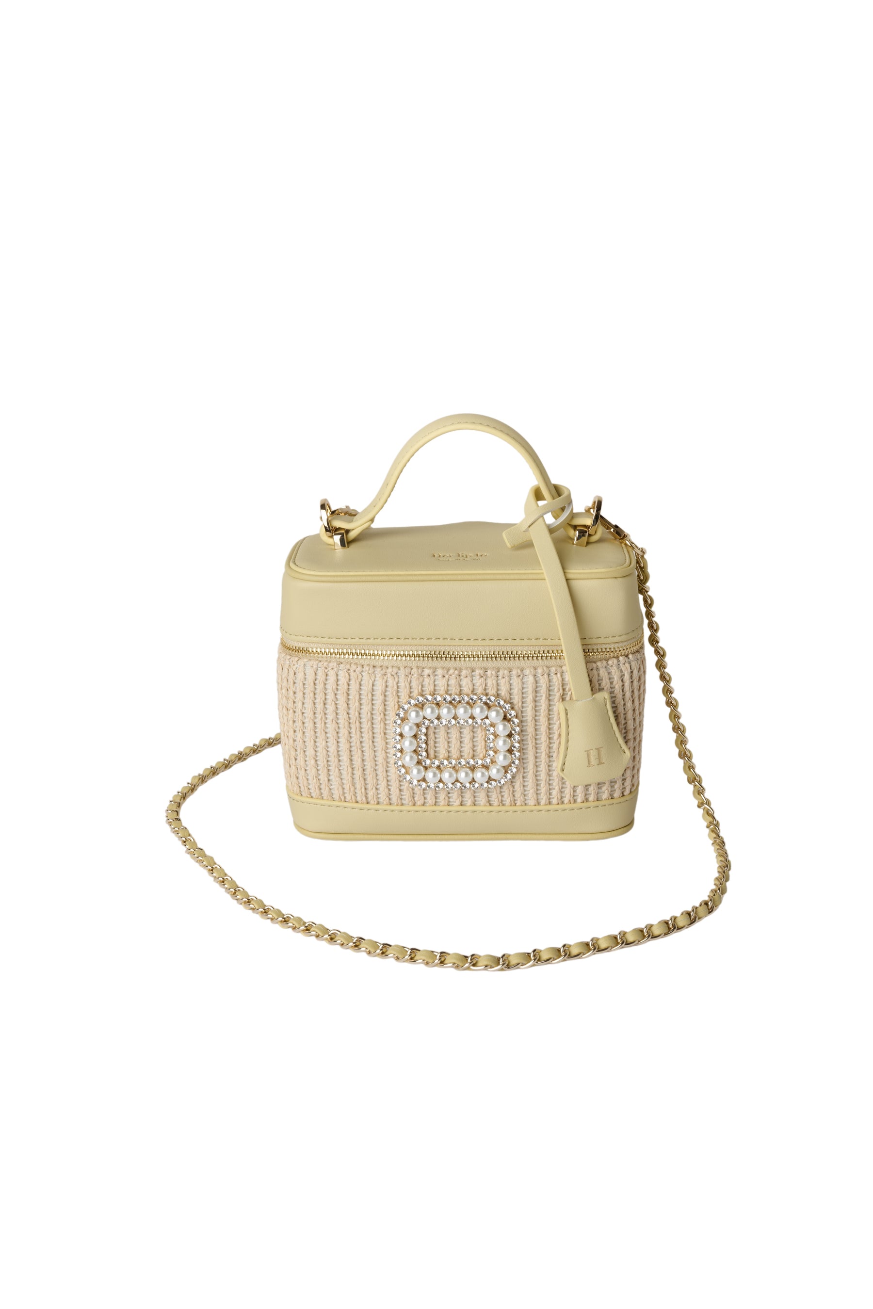 バッグ herlipto Tweed Crystal Vanity Bag 新色】Raffia Effect Crystal Vanity Bag