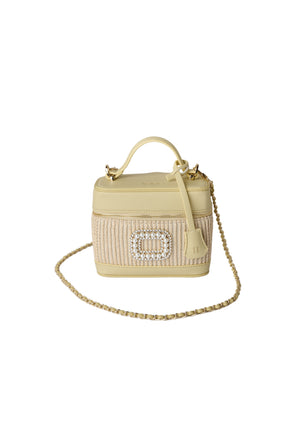 【新色】Raffia Effect Crystal Vanity Bag