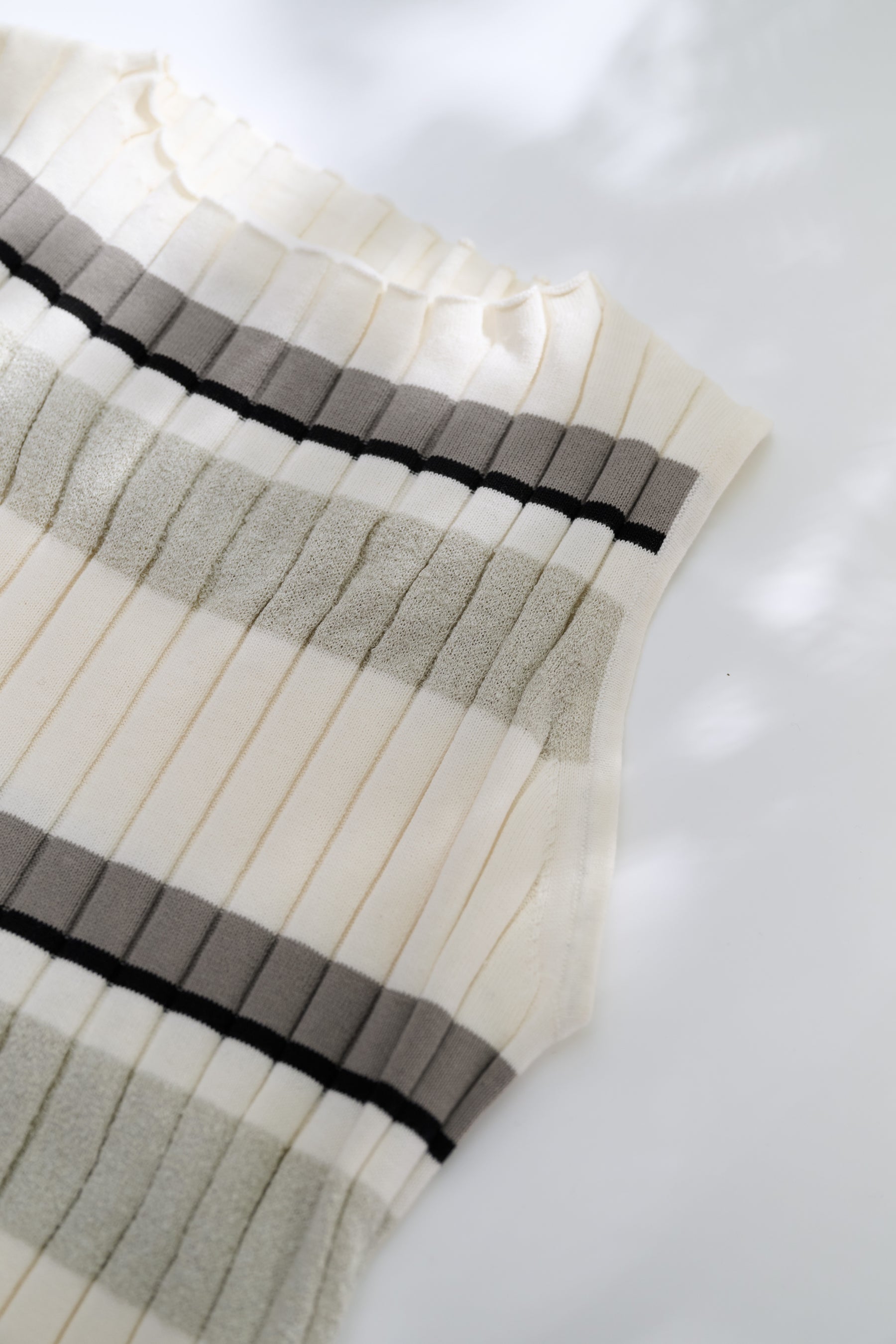 新色】Cotton Striped Ribbed Knit Dress