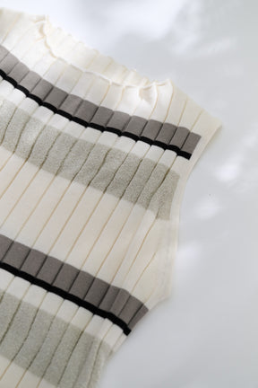 [New color] Cotton Striped Ribbed Knit Dress