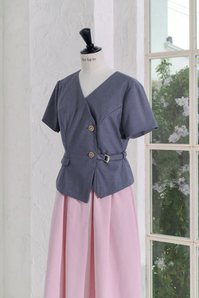 Asymmetrical Belted Docking Dress