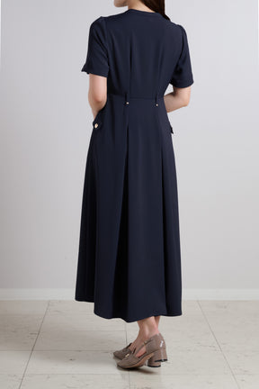【beige / navy】【7月上旬発送】Nora Front Zip Dress
