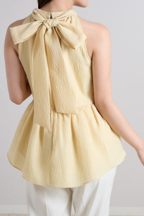 Mila Bow Peplum Blouse		