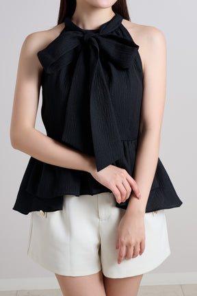 Mila Bow Peplum Blouse		