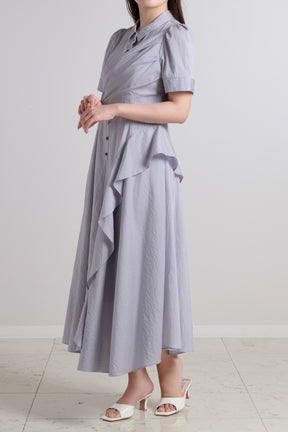 Striped Asymmetrical Shirt Dress