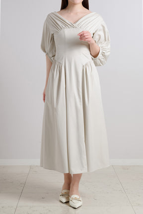 ［Essentia］Gathered Sleeve Dress