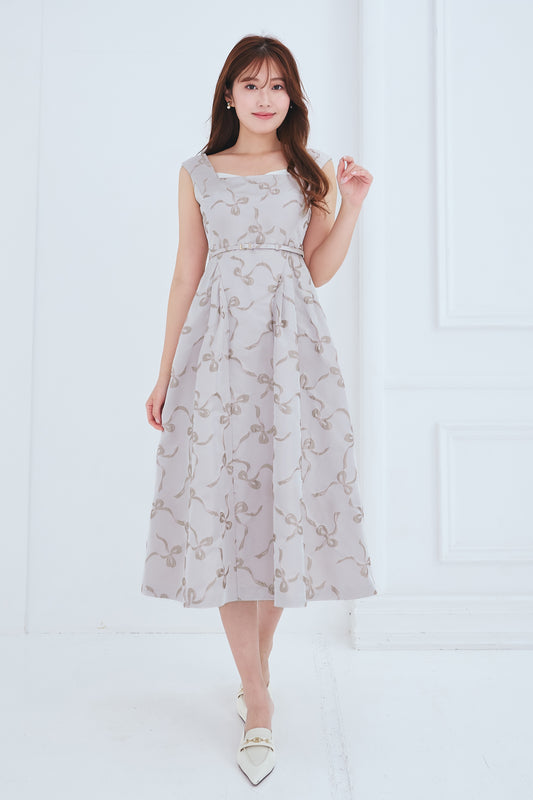【ecru/ beige pink】【7月上旬発送】Le Lien Jacquard Dress