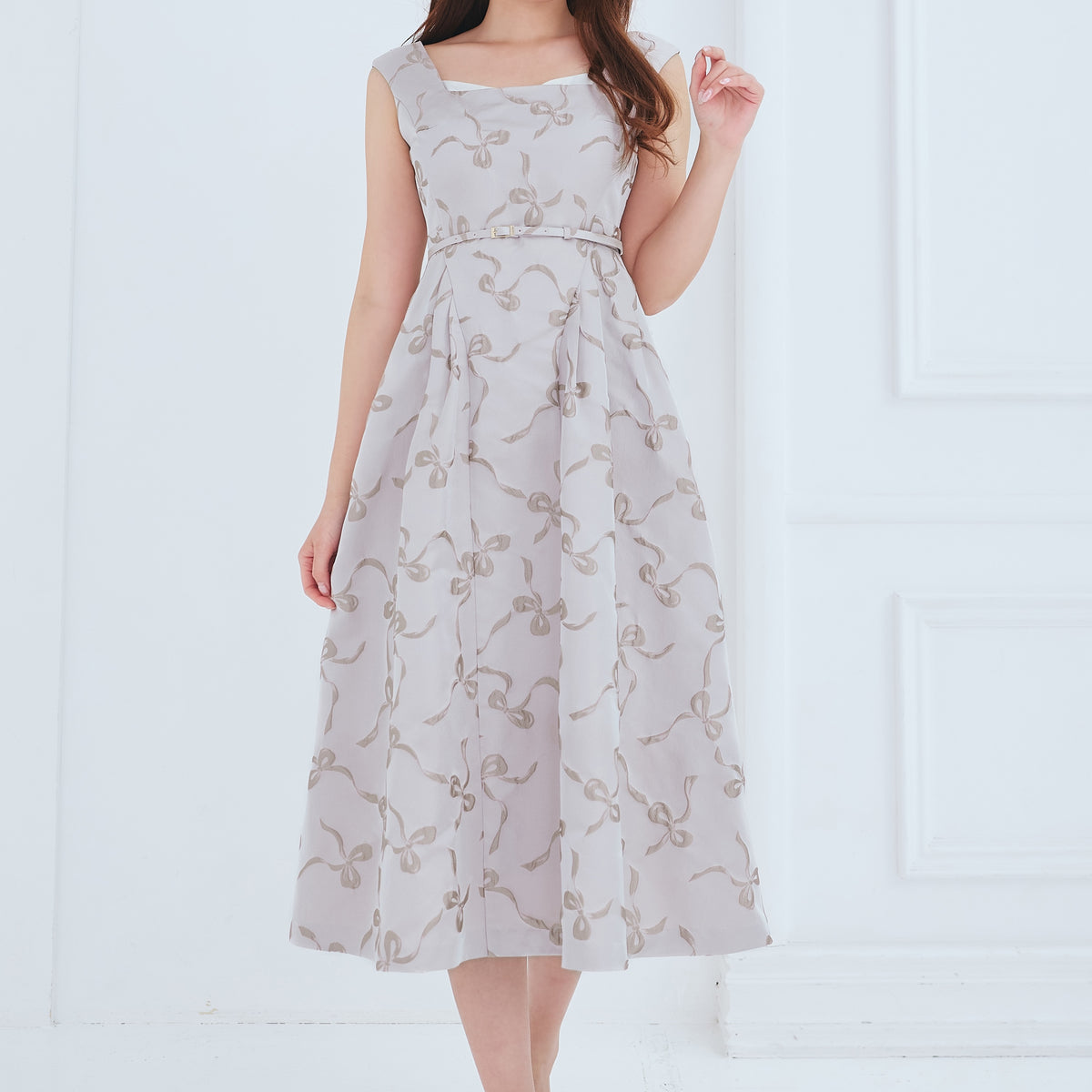 ecru/ beige pink】【7月上旬発送】Le Lien Jacquard Dress