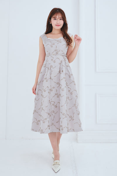 ecru/ beige pink】【7月上旬発送】Le Lien Jacquard Dress