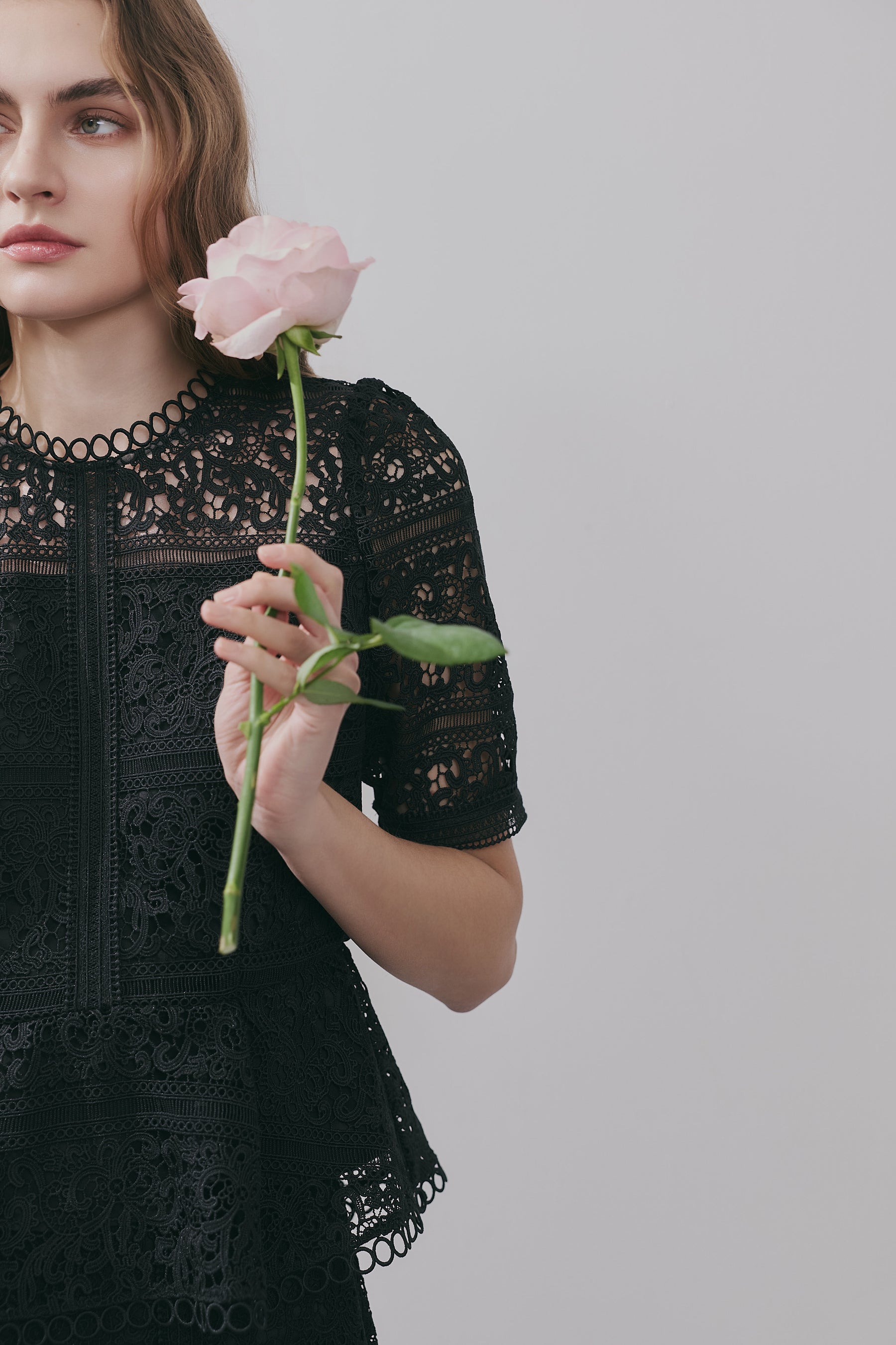 Vol.2 Embroidered Lace Peplum Top