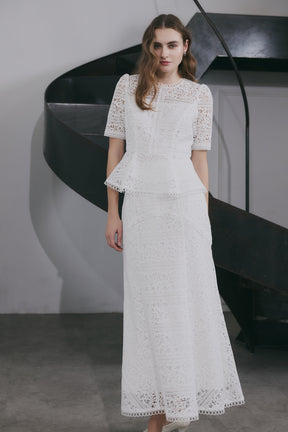 Vol.2 Embroidered Lace Peplum Top