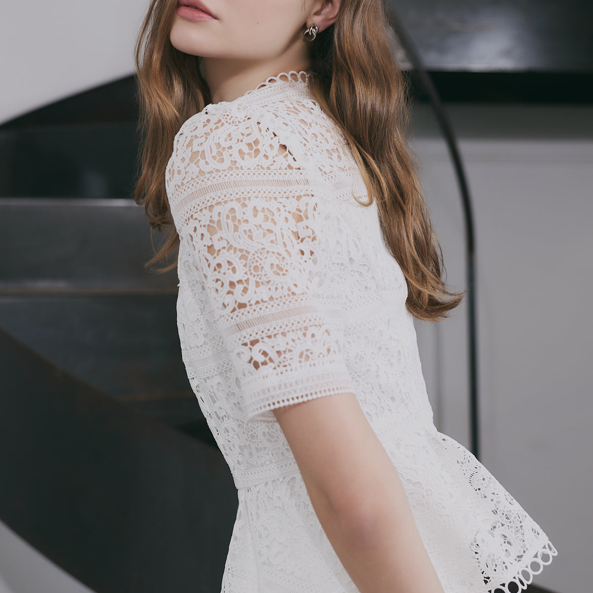Vol.2 Embroidered Lace Peplum Top