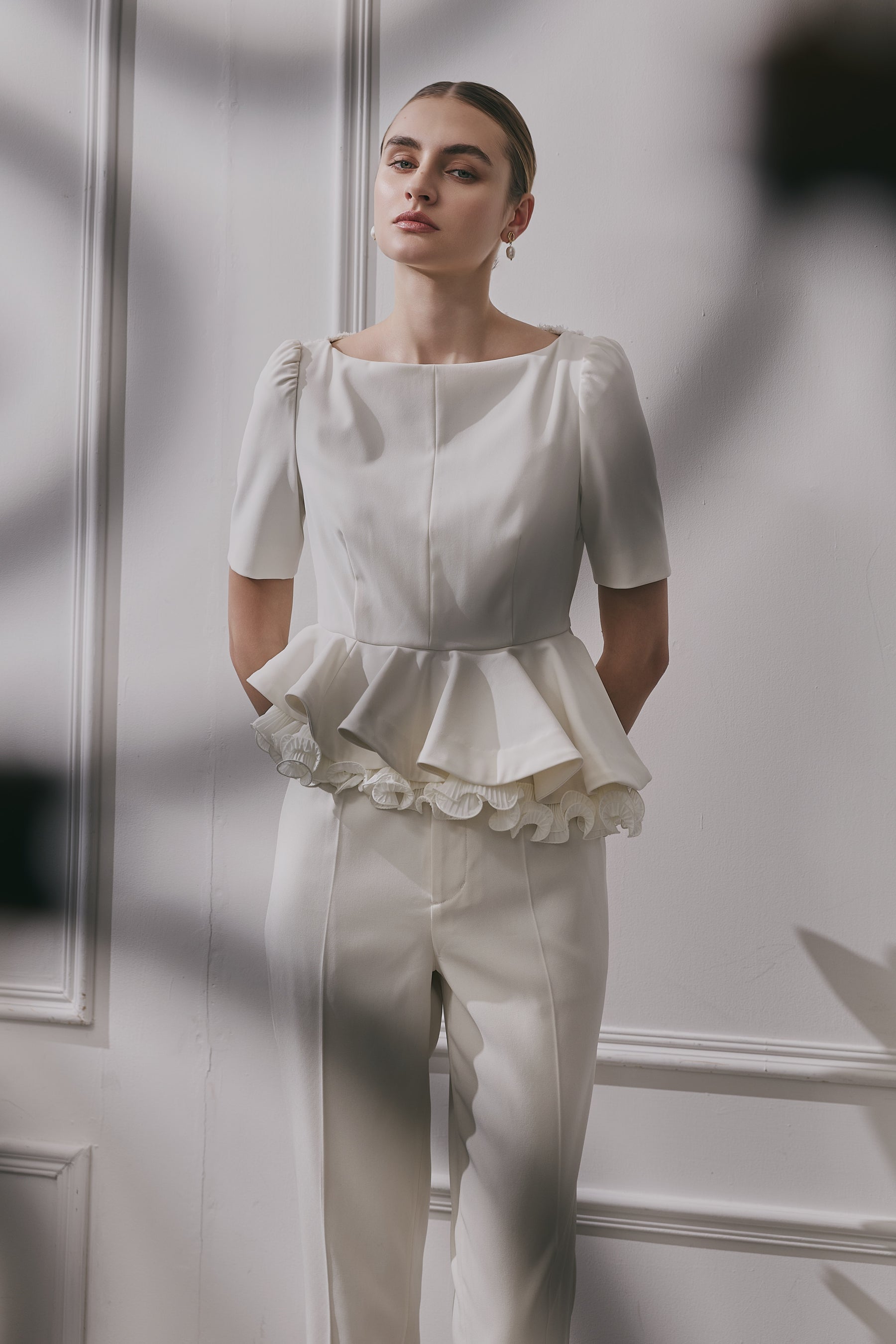 Vol.2 Pleated Ruffle Peplum Top