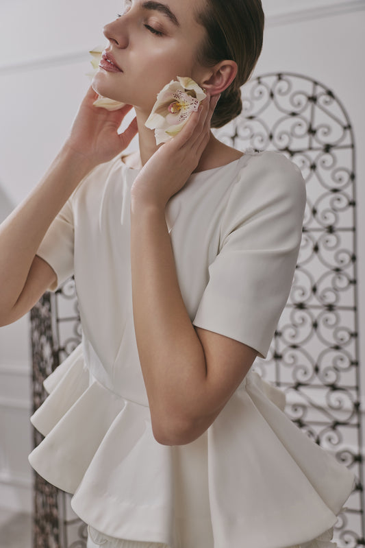 Vol.2 Pleated Ruffle Peplum Top