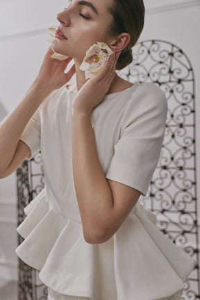 Vol.2 Pleated Ruffle Peplum Top