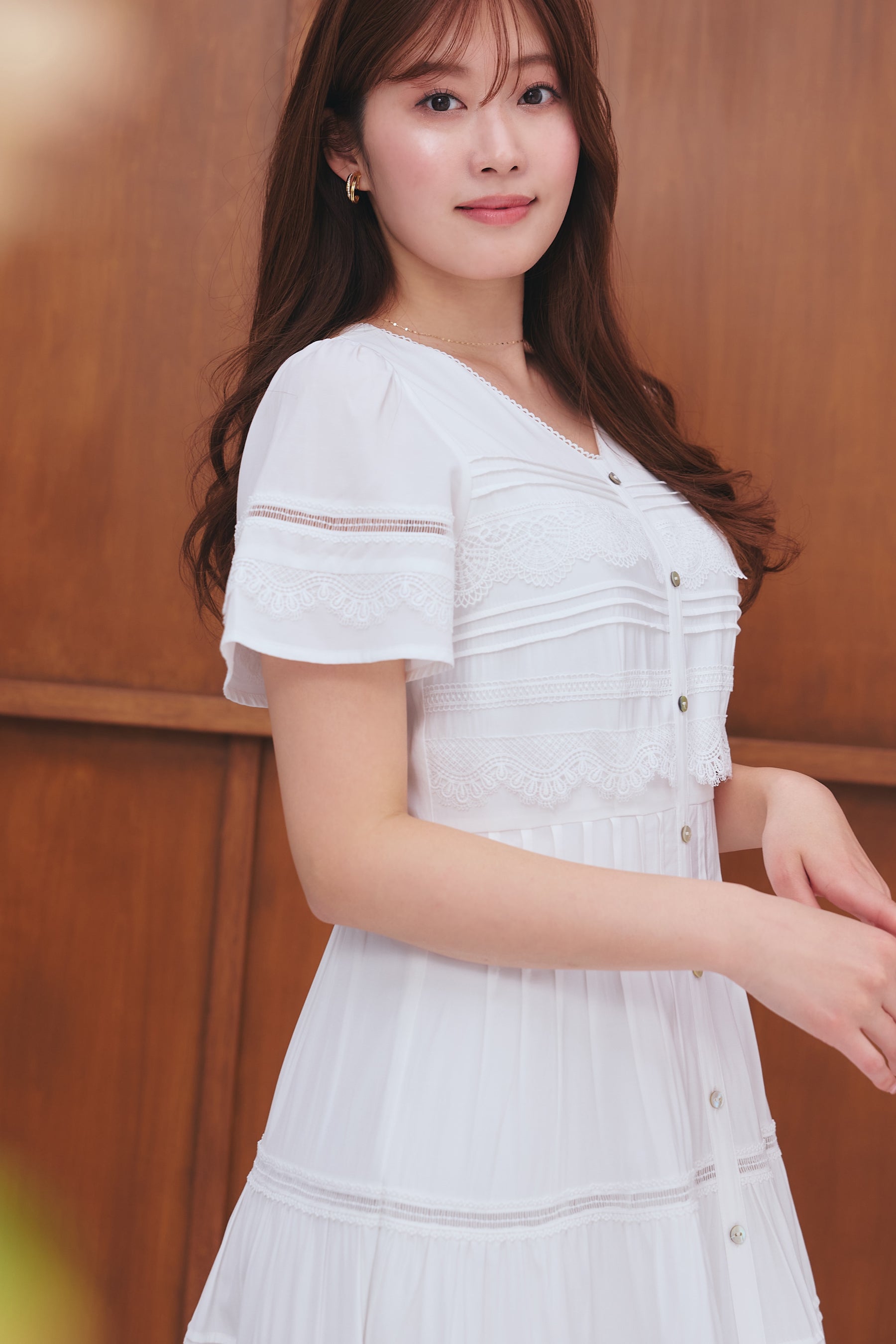 Clair Pintuck Lace Dress