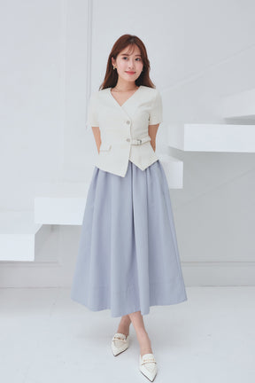 Asymmetrical Belted Docking Dress