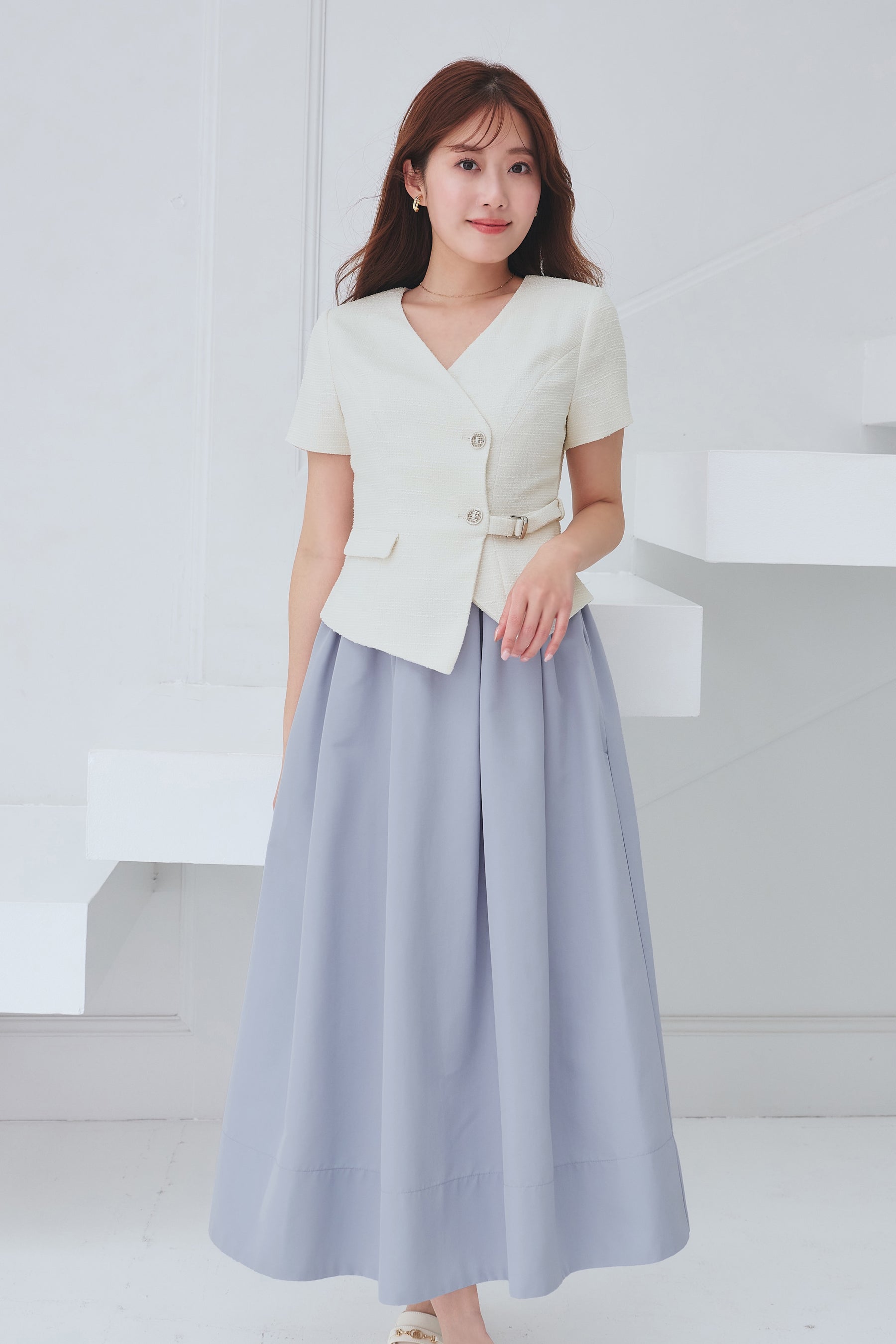 スカート her lip to belted asymmetric lace dress Asymmetrical Belted Docking Dress