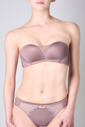 【mocha】Strapless Bra Set