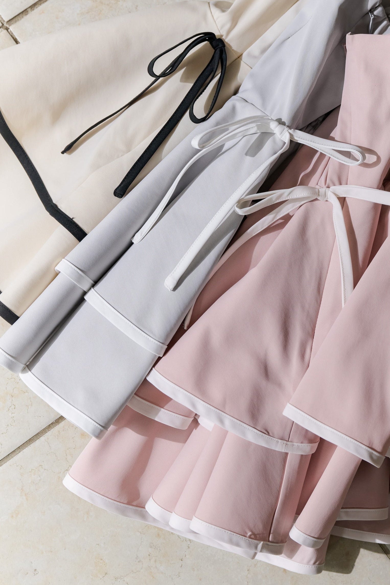 【vanilla / baby sky / powder pink】Lumiere Frilled Peplum Top