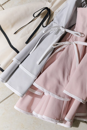 【vanilla / baby sky / powder pink】Lumiere Frilled Peplum Top