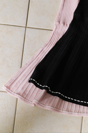 ［FOR HER］Stitch Frill-Shoulder Knit Dress