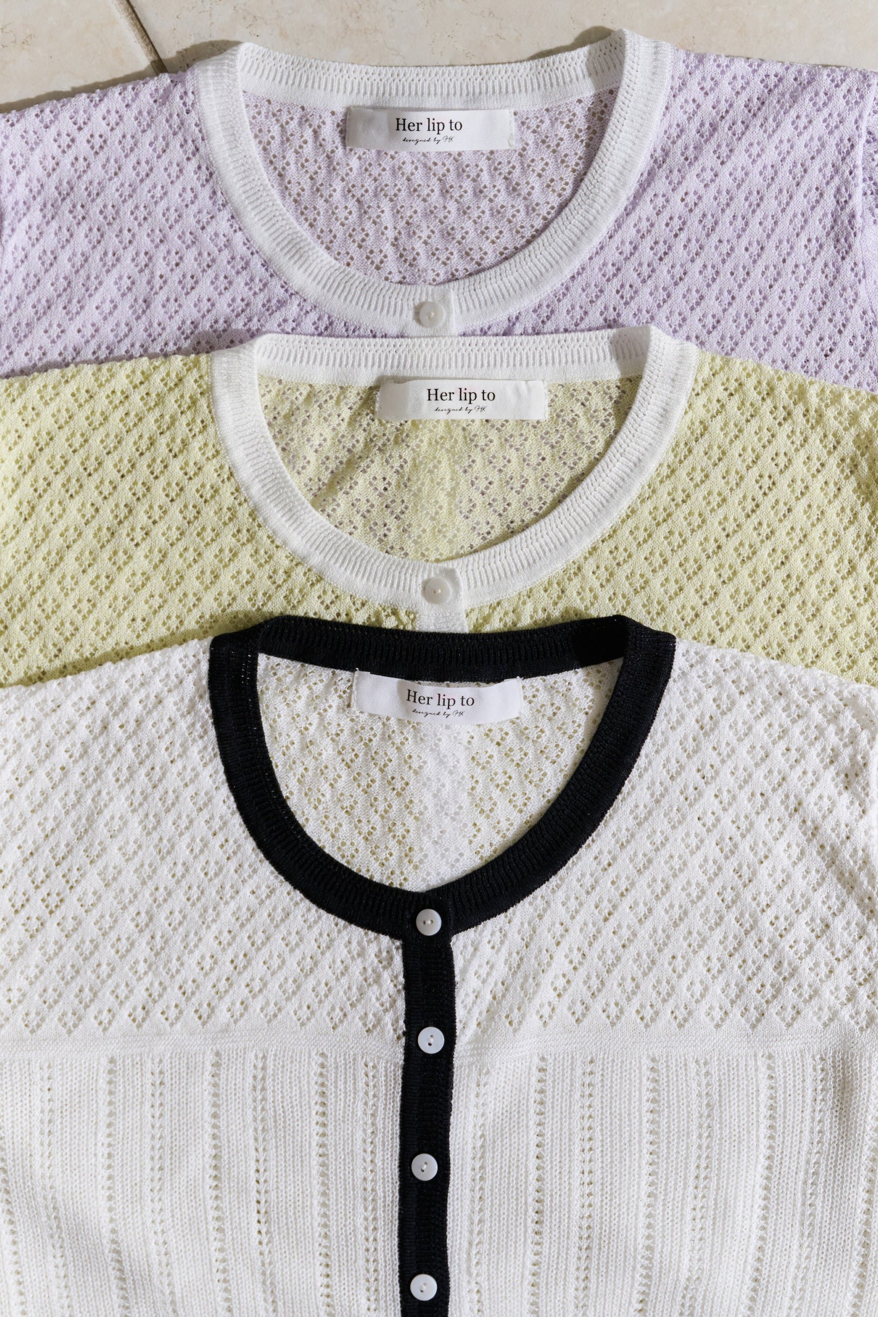 6月上旬発送】Crochet-Knit Cardigan