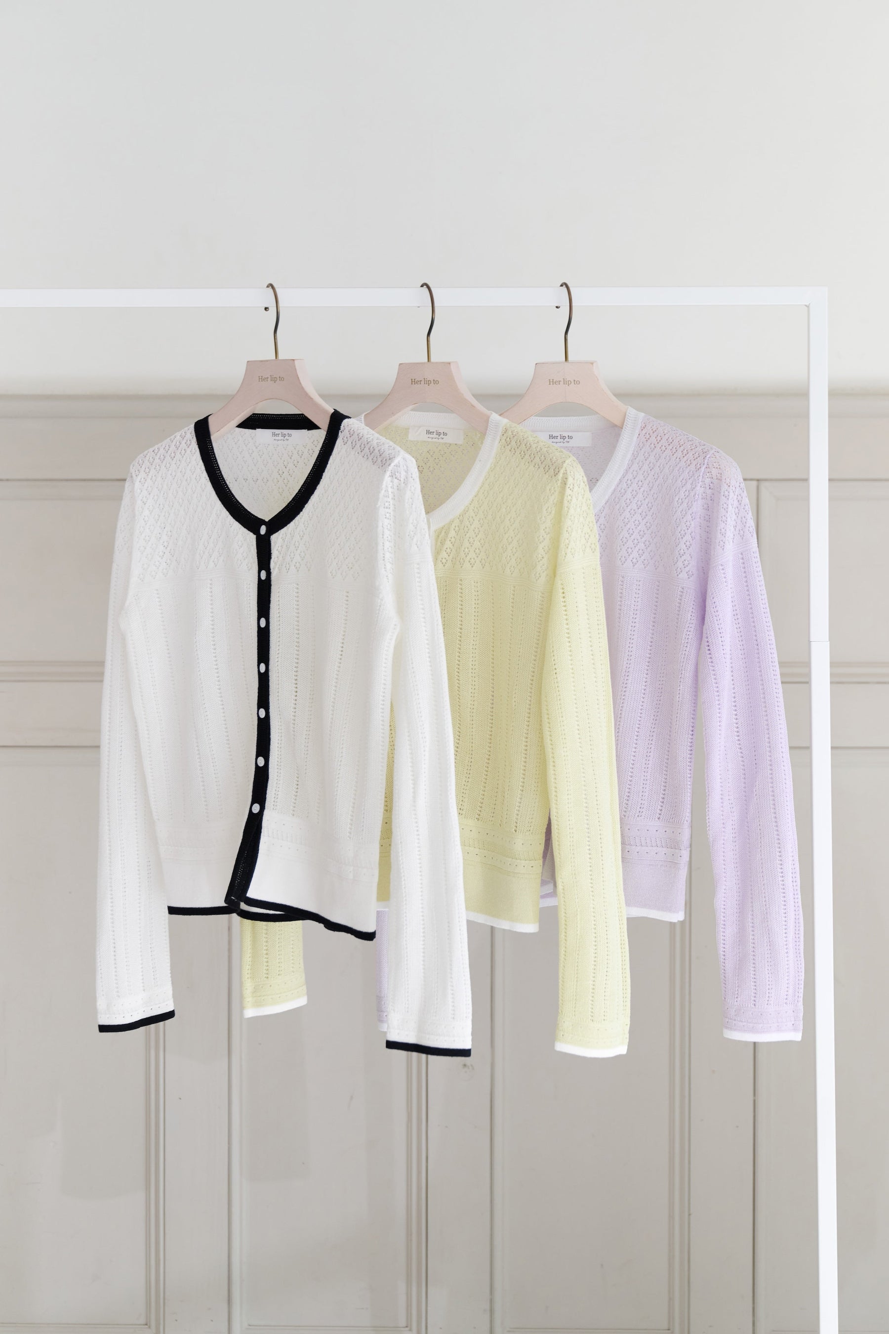6月上旬発送】Crochet-Knit Cardigan