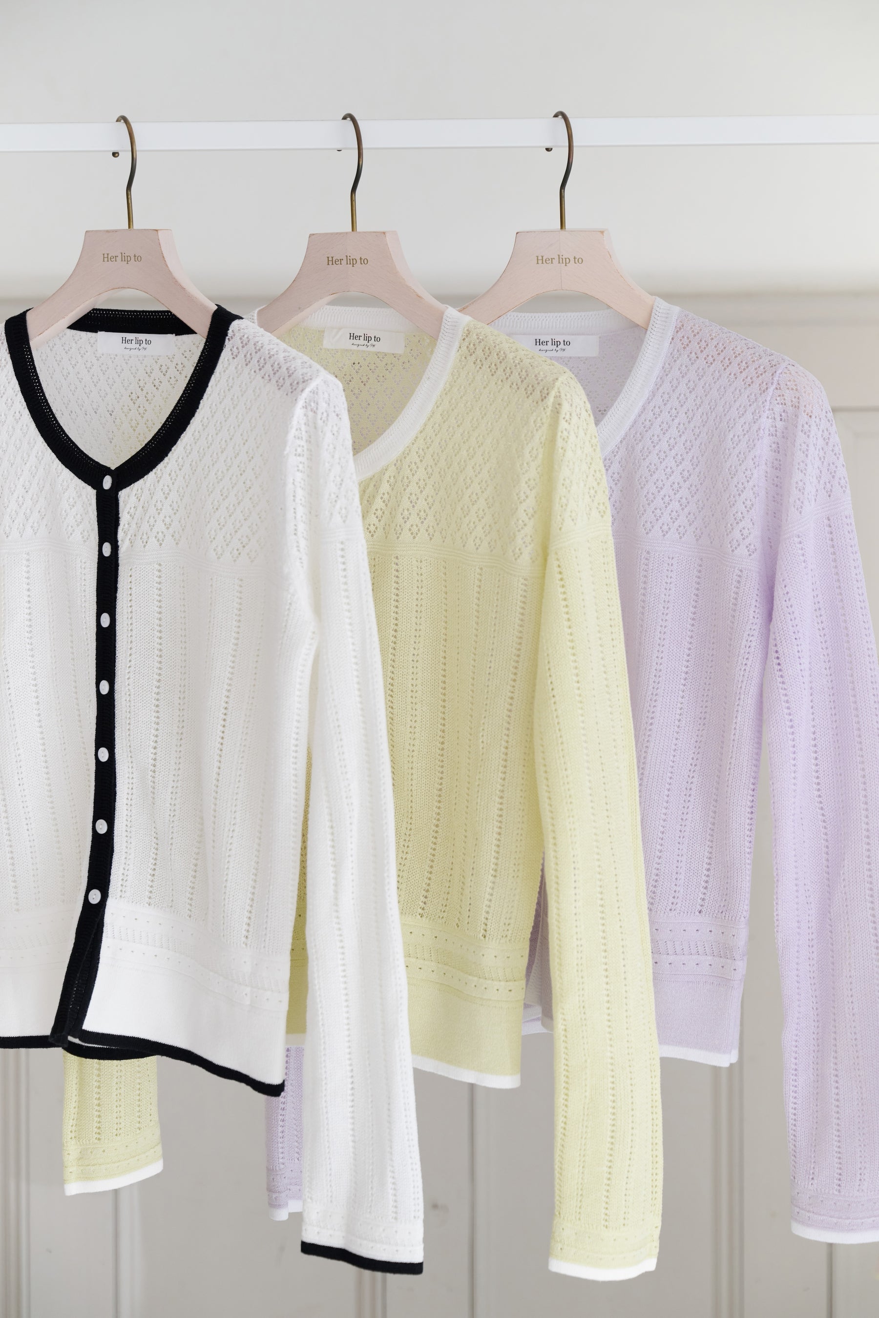 6月上旬発送】Crochet-Knit Cardigan