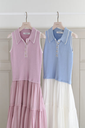 ［FOR HER］Jules Knit Docking Tiered Dress