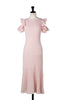 ［FOR HER］Stitch Frill-Shoulder Knit Dress