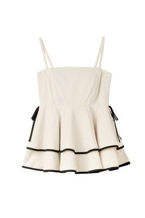 【vanilla / baby sky / powder pink】Lumiere Frilled Peplum Top