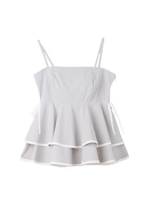 【vanilla / baby sky / powder pink】Lumiere Frilled Peplum Top