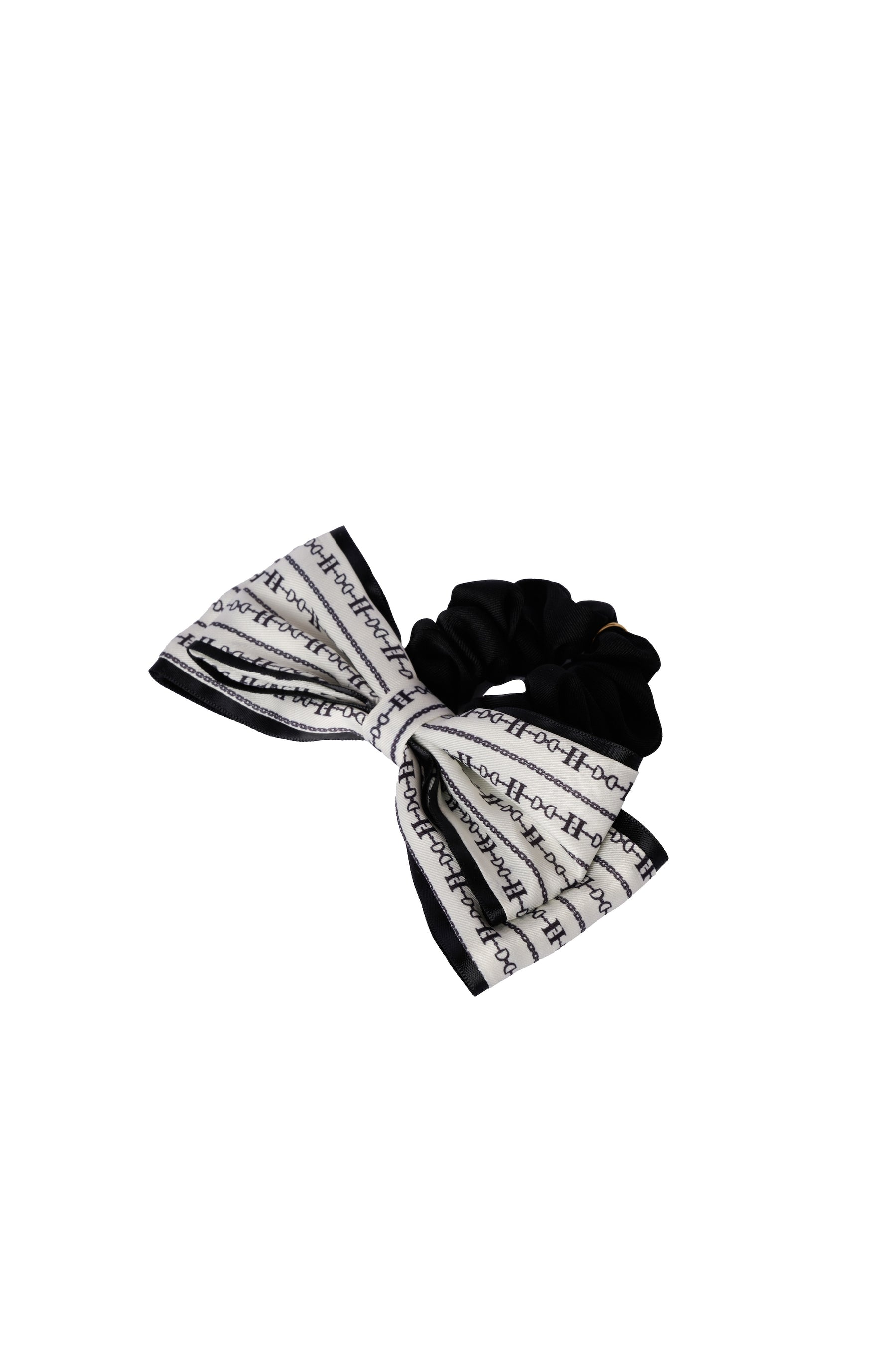 Striped H Logo Ribbon Hair Tie